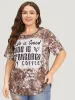 Letter Print Contrast Tie Dye Round Neck T-shirt sold by Bloomchic