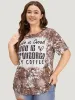 Letter Print Contrast Tie Dye Round Neck T-shirt sold by Bloomchic
