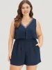 Solid Pocket Layered Front Zipper Tank Romper sold by Bloomchic