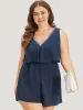 Solid Pocket Layered Front Zipper Tank Romper sold by Bloomchic