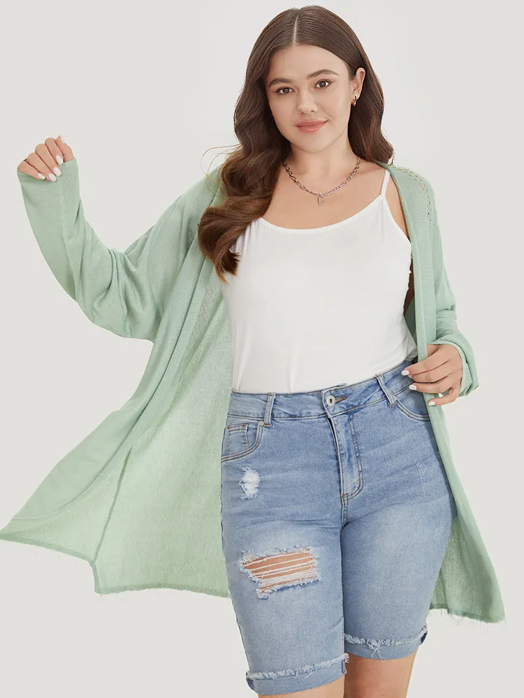 Solid Open Front Fringe Trim Cardigan sold by Bloomchic product image thumbnail 5