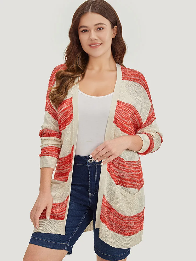 Two Tone Pocket Open Front Cardigan sold by Bloomchic
