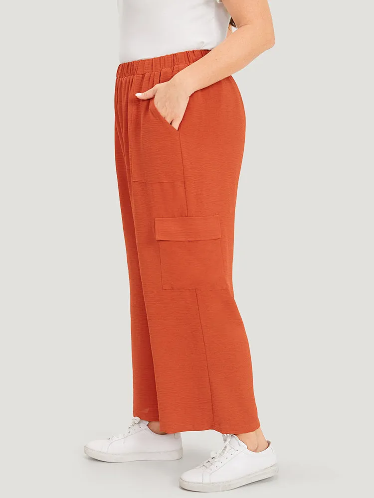 Solid Flap Pocket High Rise Pants sold by Bloomchic product image thumbnail 5