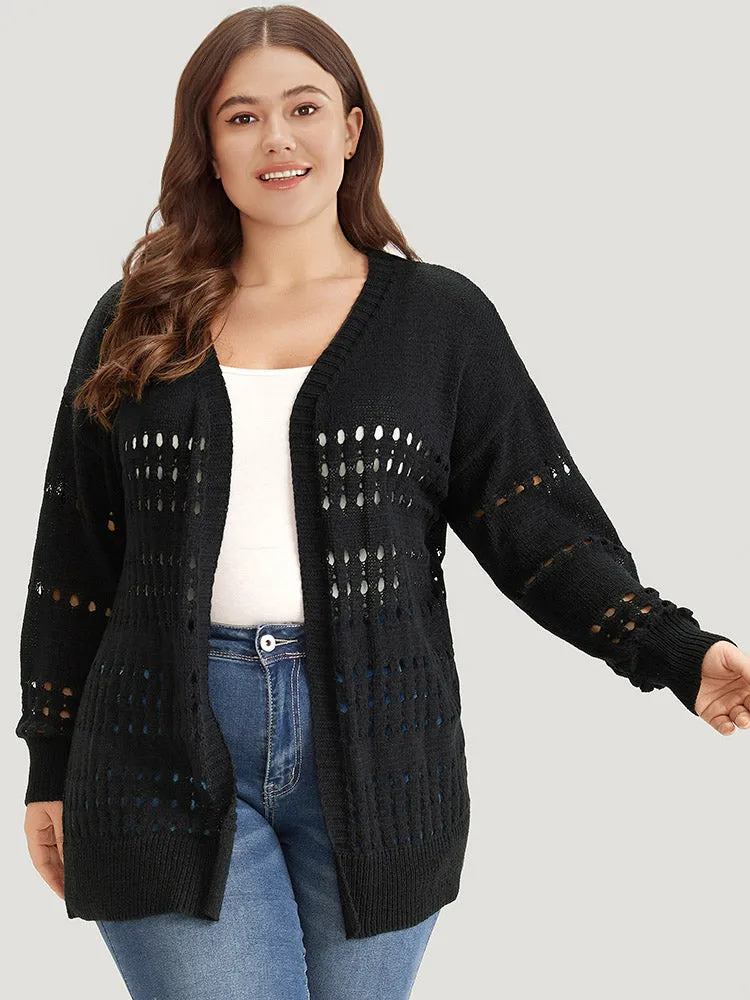 Plain Hollow Out Open Front Cardigan sold by Bloomchic product image thumbnail 3