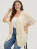 Solid Batwing Sleeve Cut Out Open Front Cardigan sold by Bloomchic