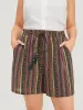 Bandana Striped Drawstring Tassel Beaded Detail Shorts sold by Bloomchic