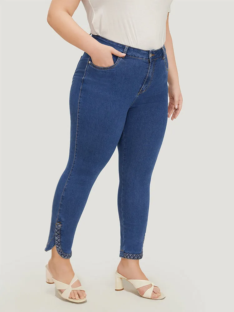 Split Arc Hem Medium Wash Jeans sold by Bloomchic