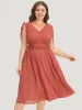 V Neck Drawstring Sleeveless Pocket Elastic Waist Dress sold by Bloomchic