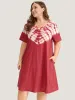 Tie Dye Pocket V Neck Knee Dress sold by Bloomchic