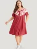 Tie Dye Pocket V Neck Knee Dress sold by Bloomchic