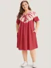 Tie Dye Pocket V Neck Knee Dress sold by Bloomchic