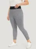Polka Dot Skinny Contrast Wideband Waist Leggings sold by Bloomchic