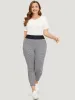 Polka Dot Skinny Contrast Wideband Waist Leggings sold by Bloomchic