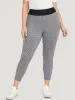 Polka Dot Skinny Contrast Wideband Waist Leggings sold by Bloomchic