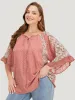 Polka Dot & Ditsy Floral Flounce Sleeve Lace Up Blouse sold by Bloomchic