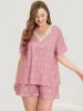 Polka Dot V Neck Lace Trim Sleep Top sold by Bloomchic