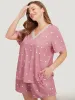 Polka Dot V Neck Lace Trim Sleep Top sold by Bloomchic
