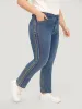 Rainbow Striped Very Stretchy High Rise Medium Wash Jeans sold by Bloomchic