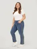Rainbow Striped Very Stretchy High Rise Medium Wash Jeans sold by Bloomchic