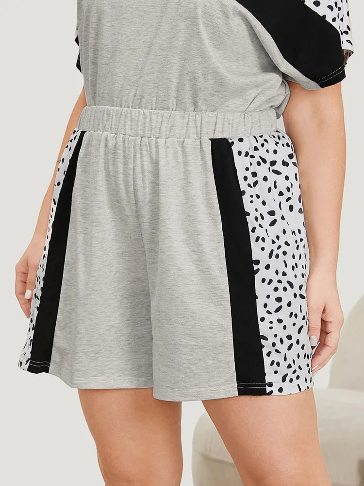 Contrast Patchwork Elastic Waist Sleep Shorts sold by Bloomchic product image thumbnail 4