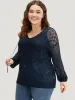 Plain Geometric Hollow Out Knot Neck Pullover sold by Bloomchic