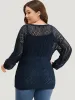 Plain Geometric Hollow Out Knot Neck Pullover sold by Bloomchic
