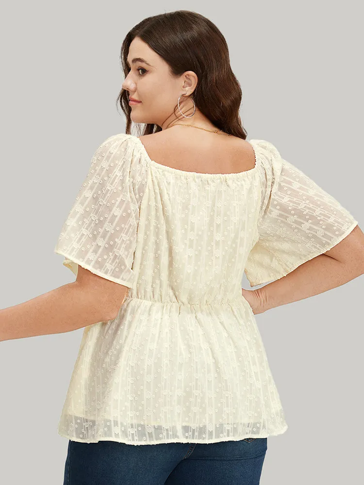 Plisse Mesh Square Neck Elastic Waist Blouse sold by Bloomchic product image thumbnail 5