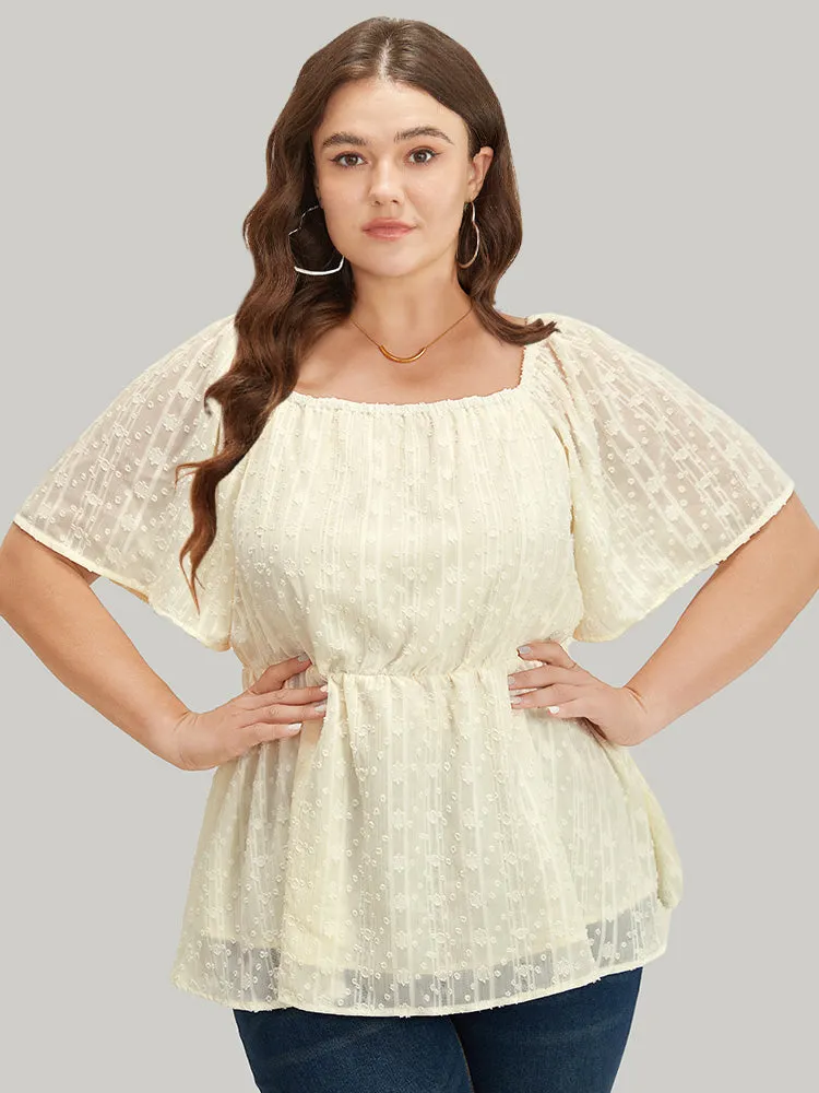 Plisse Mesh Square Neck Elastic Waist Blouse sold by Bloomchic product image thumbnail 2