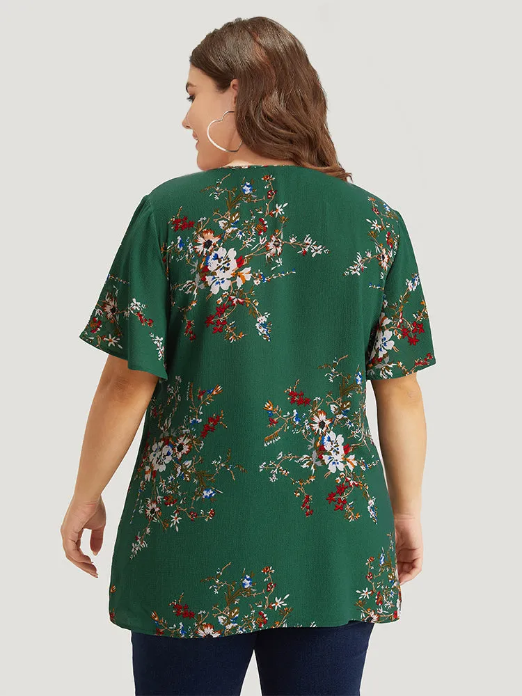 Floral Print Knot Neck Blouse sold by Bloomchic product image thumbnail 5