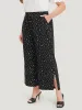 Polka Dot Drawstring Pocket Split Hem Pants sold by Bloomchic