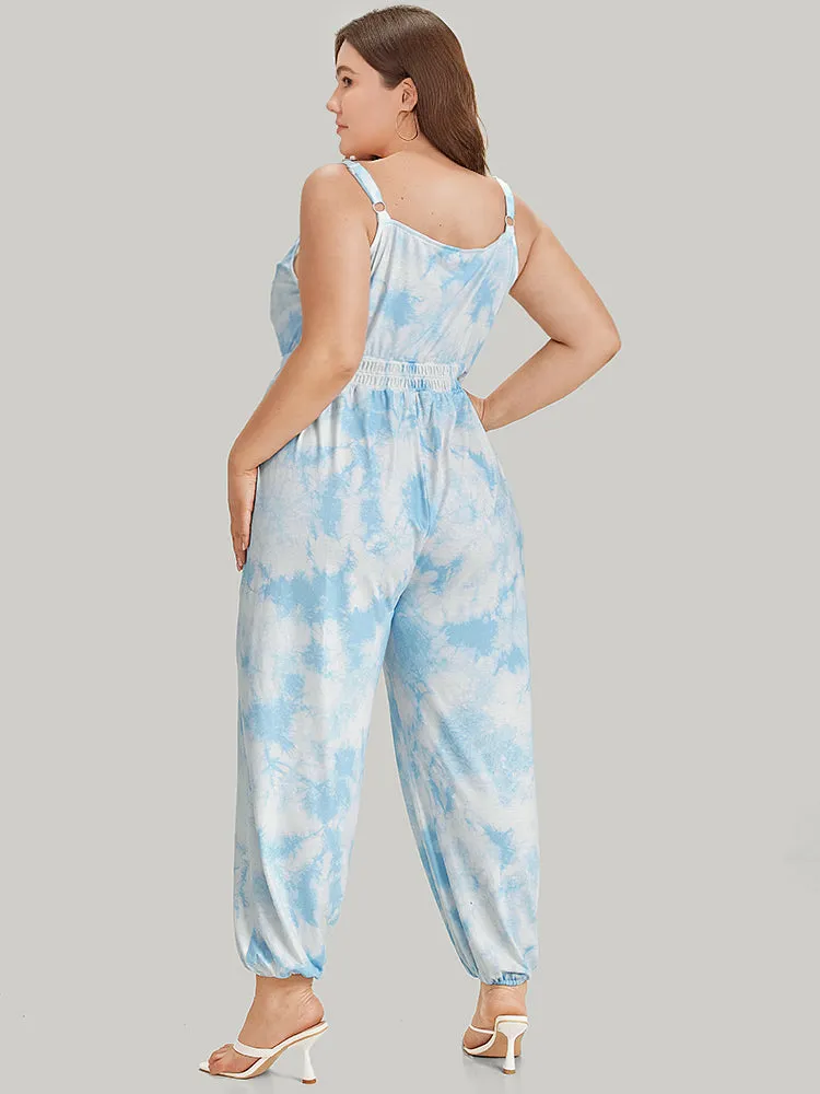 Tie Dye Pocket Shirred Cami Jumpsuit sold by Bloomchic product image thumbnail 5