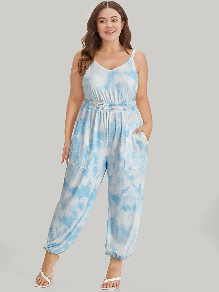 Tie Dye Pocket Shirred Cami Jumpsuit sold by Bloomchic product image thumbnail 2