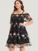 Floral Embroidered Cold Shoulder Mesh Cami Dress sold by Bloomchic