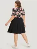 Supersoft Essentials Floral Print Patchwork Square Neck Dress sold by Bloomchic