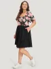 Supersoft Essentials Floral Print Patchwork Square Neck Dress sold by Bloomchic