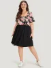 Supersoft Essentials Floral Print Patchwork Square Neck Dress sold by Bloomchic
