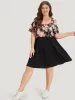 Supersoft Essentials Floral Print Patchwork Square Neck Dress sold by Bloomchic