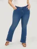 Flare Leg Very Stretchy High Rise Embroidered Jeans sold by Bloomchic