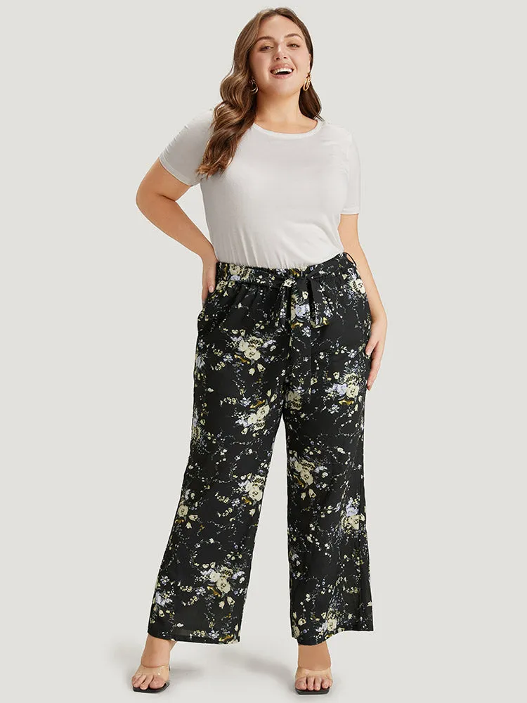 Floral Print Pocket Belted Pants sold by Bloomchic product image thumbnail 4