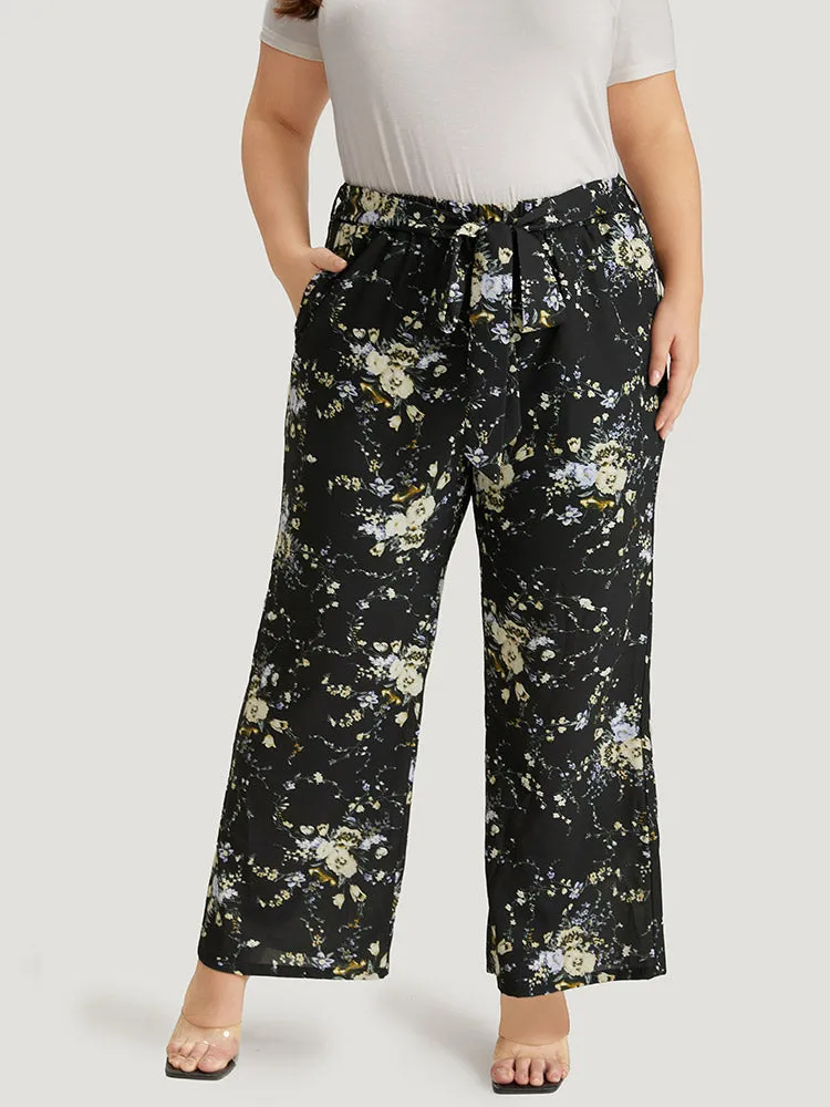 Floral Print Pocket Belted Pants sold by Bloomchic product image thumbnail 5
