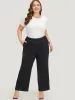 Solid Pocket High Rise Elastic Waist Pants sold by Bloomchic
