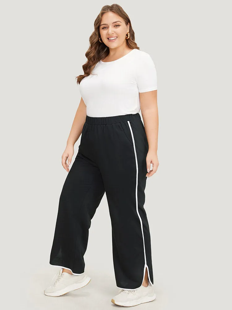 Contrast Pocket Seam Detail Split Hem Sweatpants sold by Bloomchic product image thumbnail 4