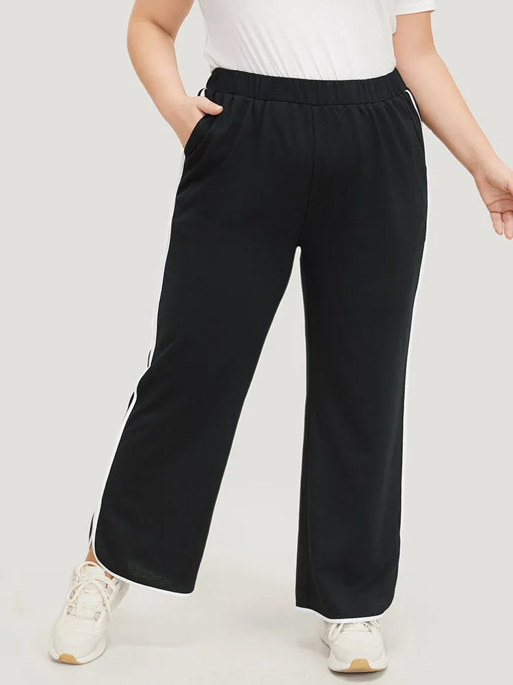 Contrast Pocket Seam Detail Split Hem Sweatpants sold by Bloomchic product image thumbnail 5