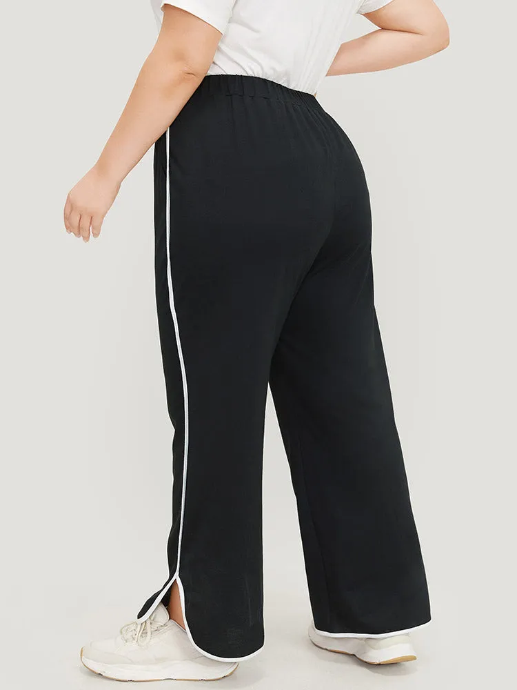Contrast Pocket Seam Detail Split Hem Sweatpants sold by Bloomchic product image thumbnail 2