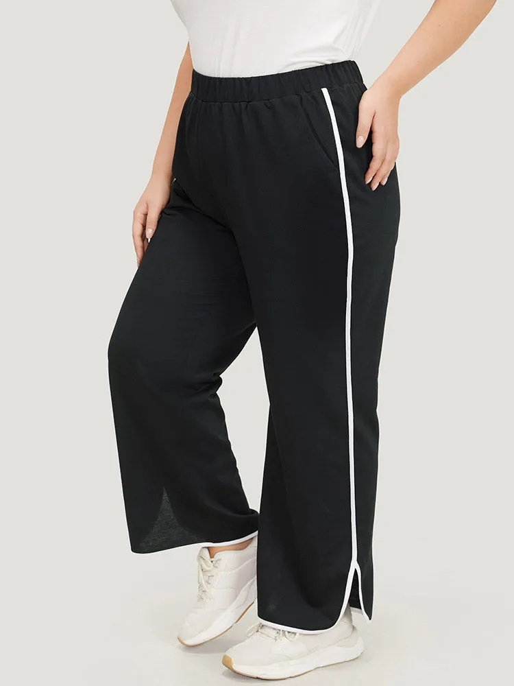 Contrast Pocket Seam Detail Split Hem Sweatpants sold by Bloomchic product image thumbnail 3
