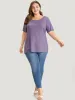 Plain Contrast Lace Heather T-shirt sold by Bloomchic