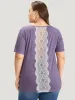 Plain Contrast Lace Heather T-shirt sold by Bloomchic