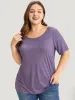 Plain Contrast Lace Heather T-shirt sold by Bloomchic
