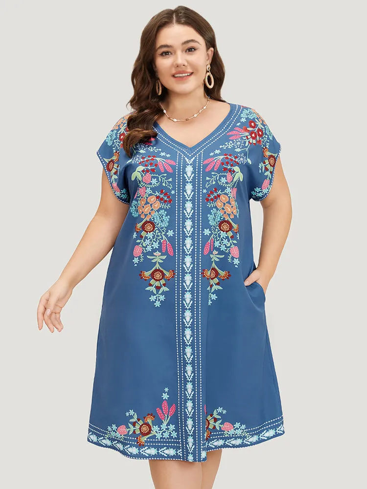 Boho Print Pocket Dolman Sleeve Dress sold by Bloomchic product image thumbnail 2