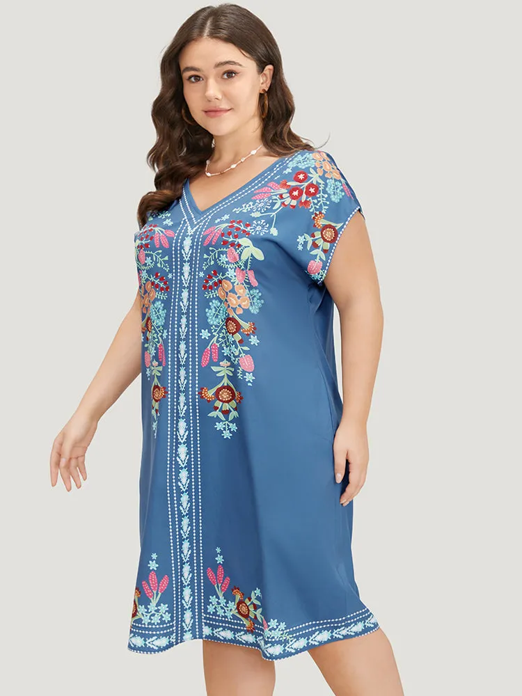 Boho Print Pocket Dolman Sleeve Dress sold by Bloomchic product image thumbnail 3